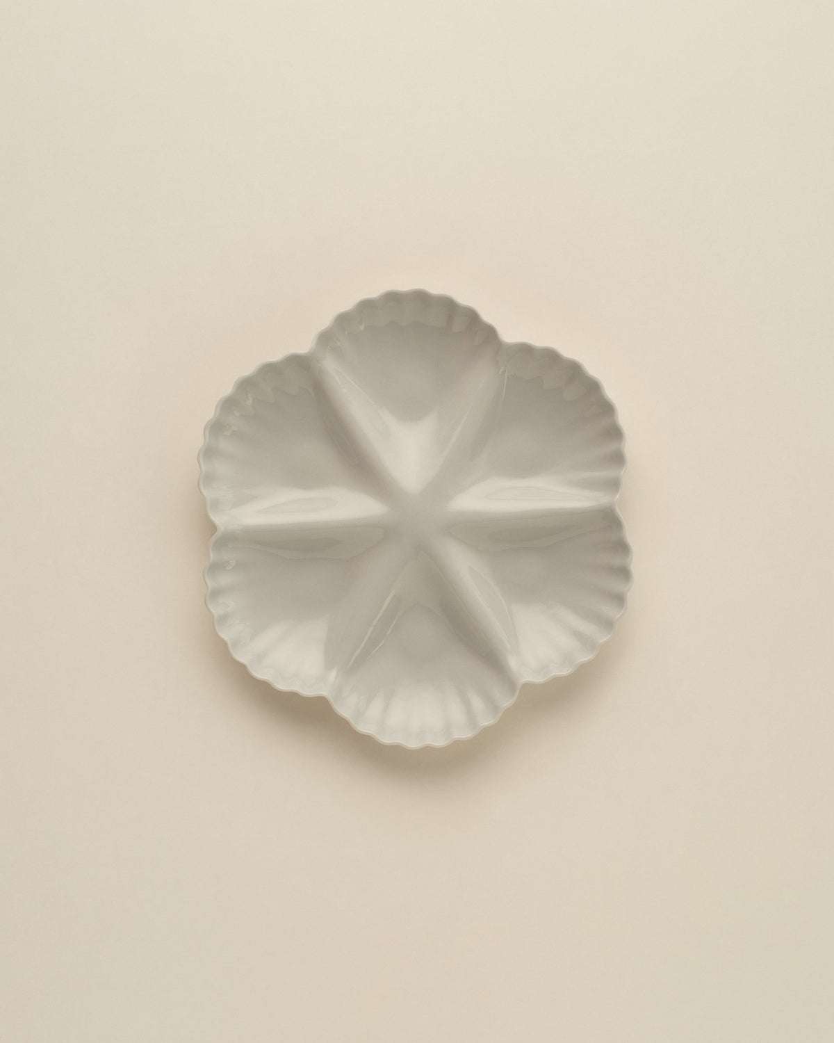 Mother of Pearl Oyster Plate, Half Dozen, in Light Blue Grey