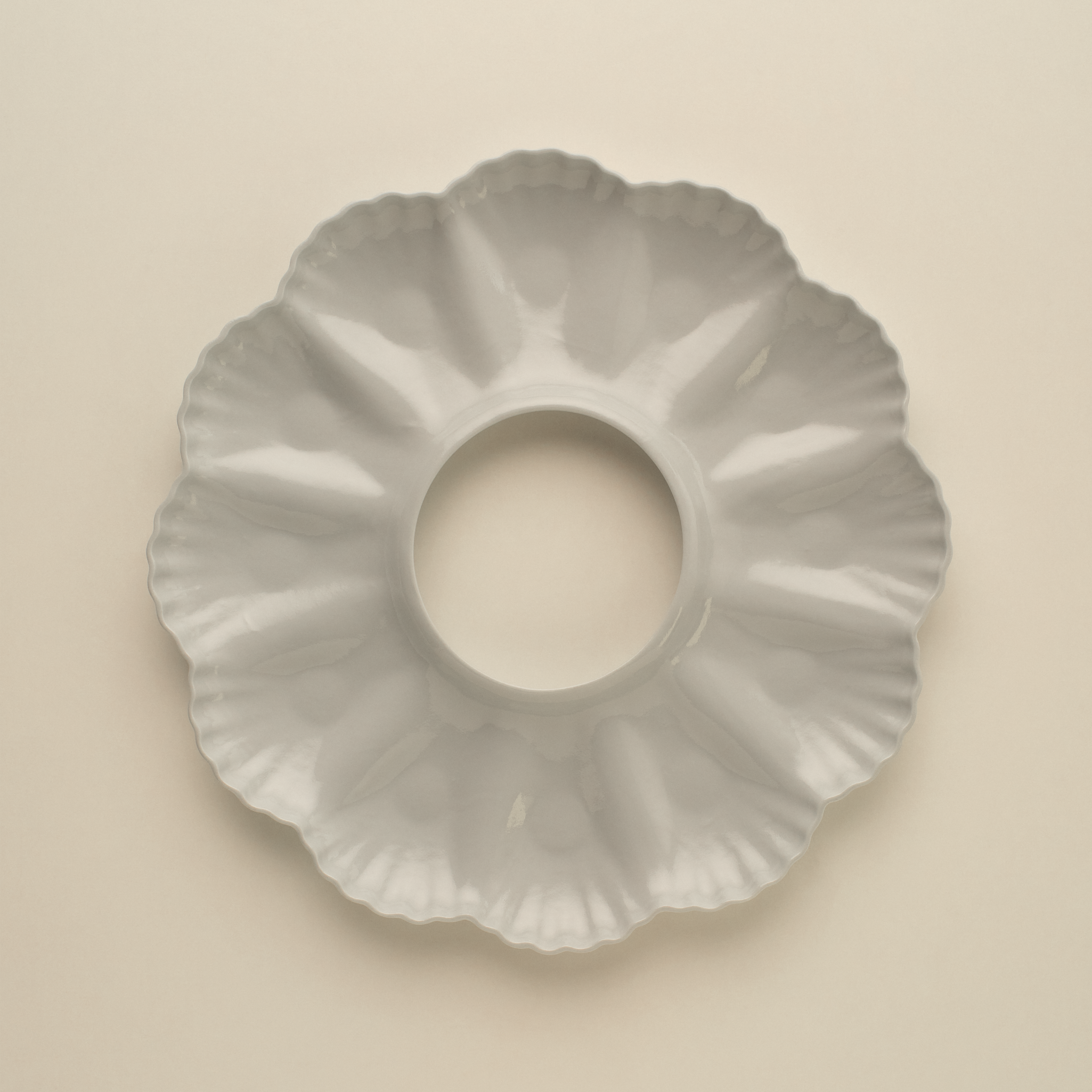 Mother of Pearl Oyster Plate Dozen in Light Blue Grey