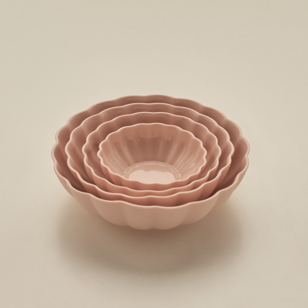 Fern Nesting Bowl 18cm Large, Whispery Pink