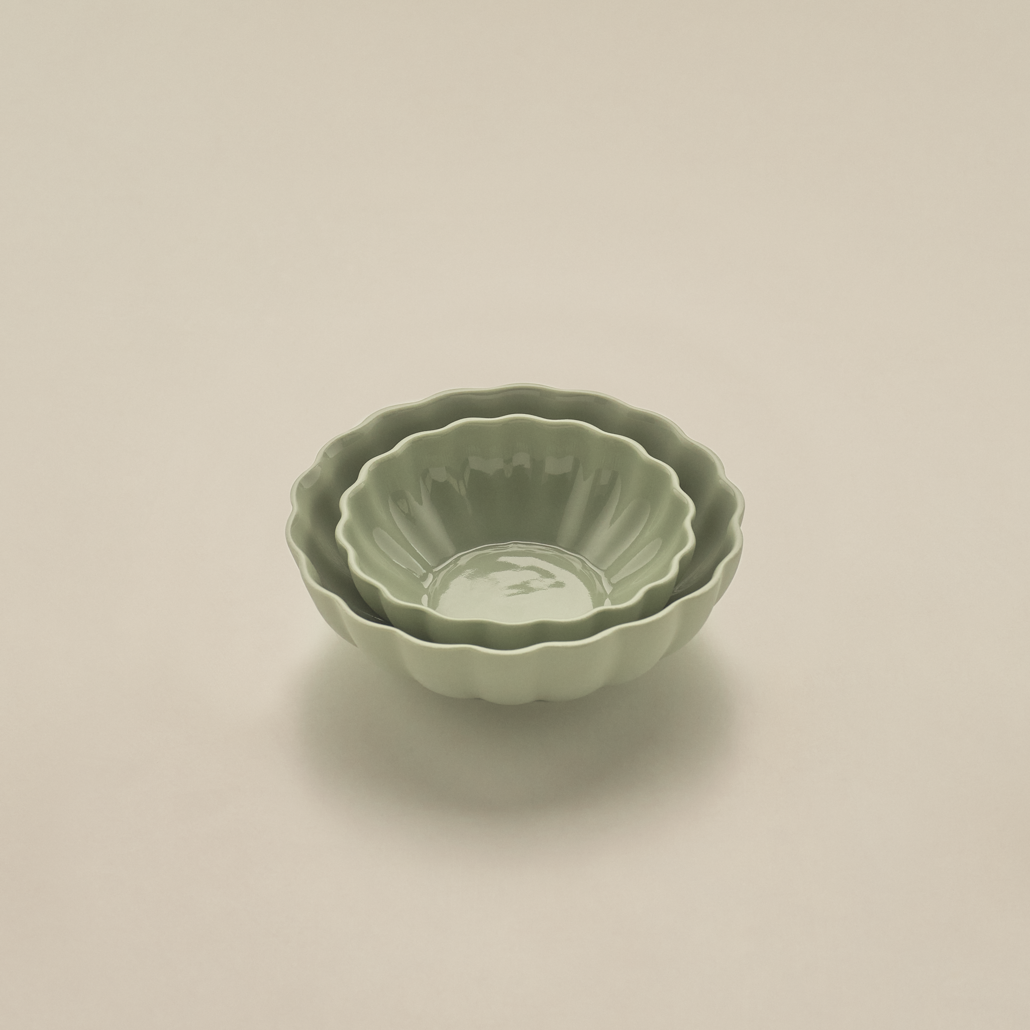 Small Fern Nesting Bowl 13cm in Eucalypt Green