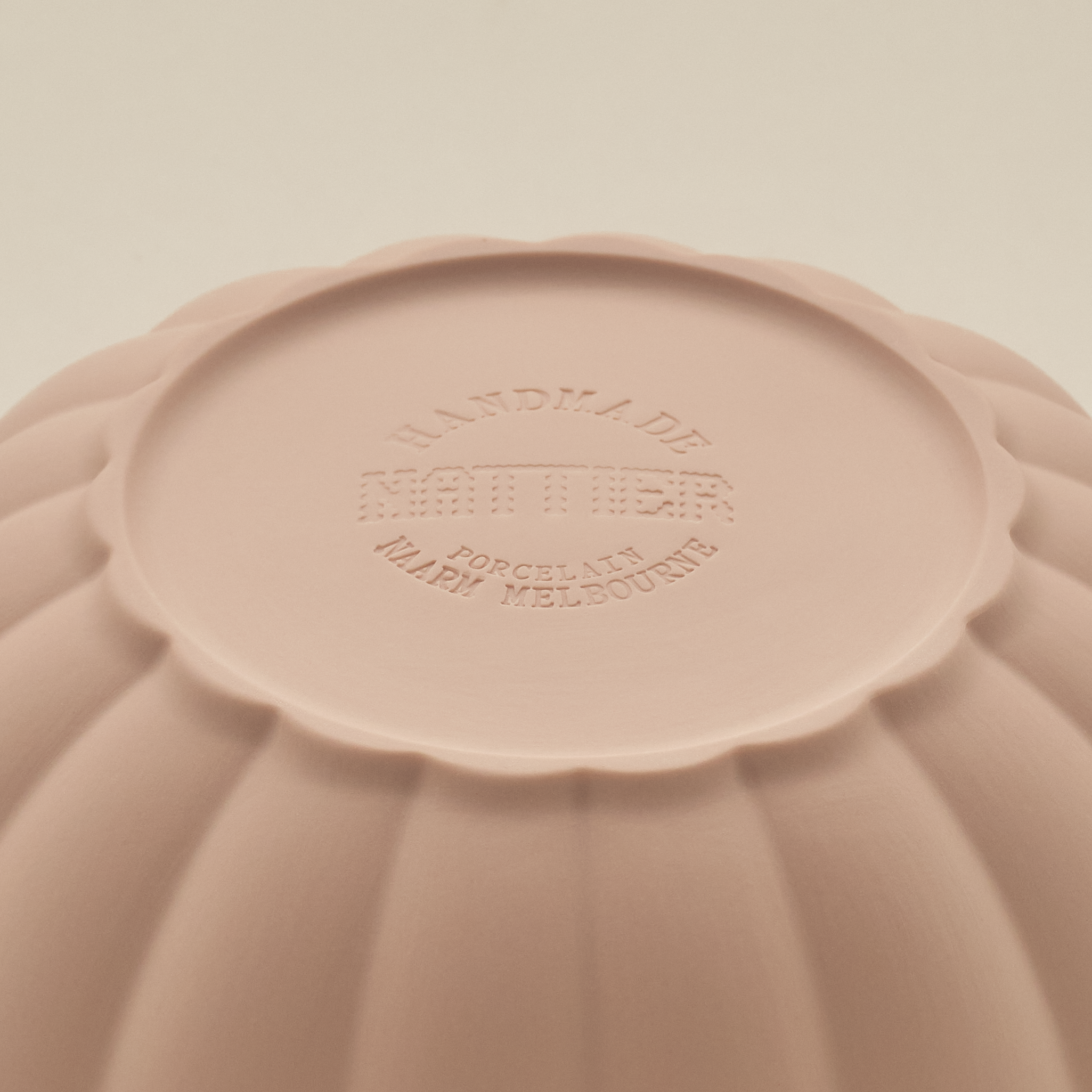 Complete set of 5 Fern Nesting Bowls in Whispery Pink