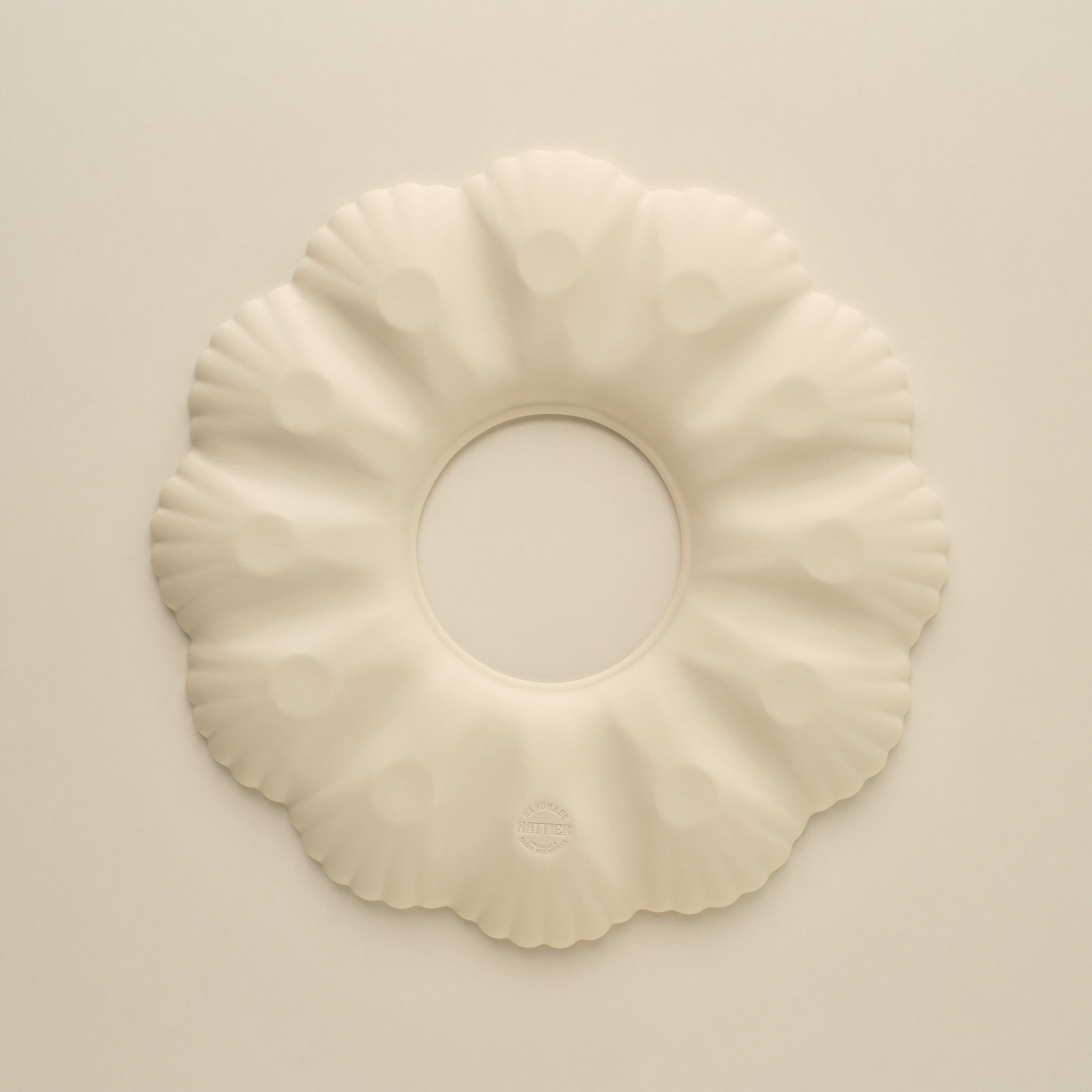 Mother of Pearl Oyster Plate Dozen and Bowl in Natural White Set