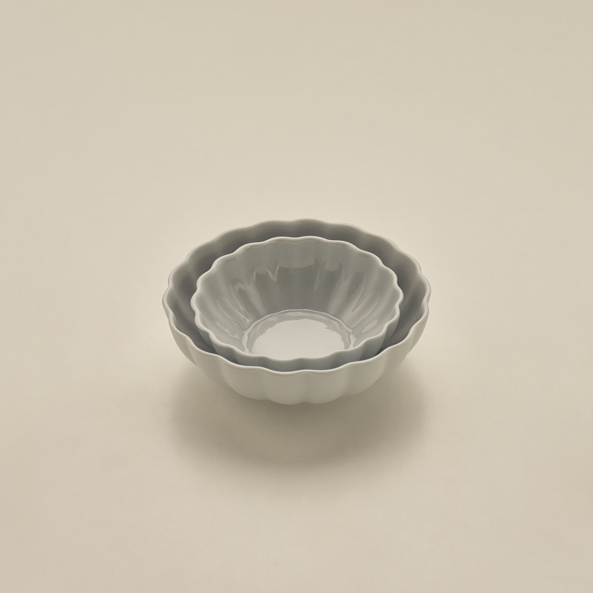 Fern Nesting Bowl 13cm Small, Light Blue Grey