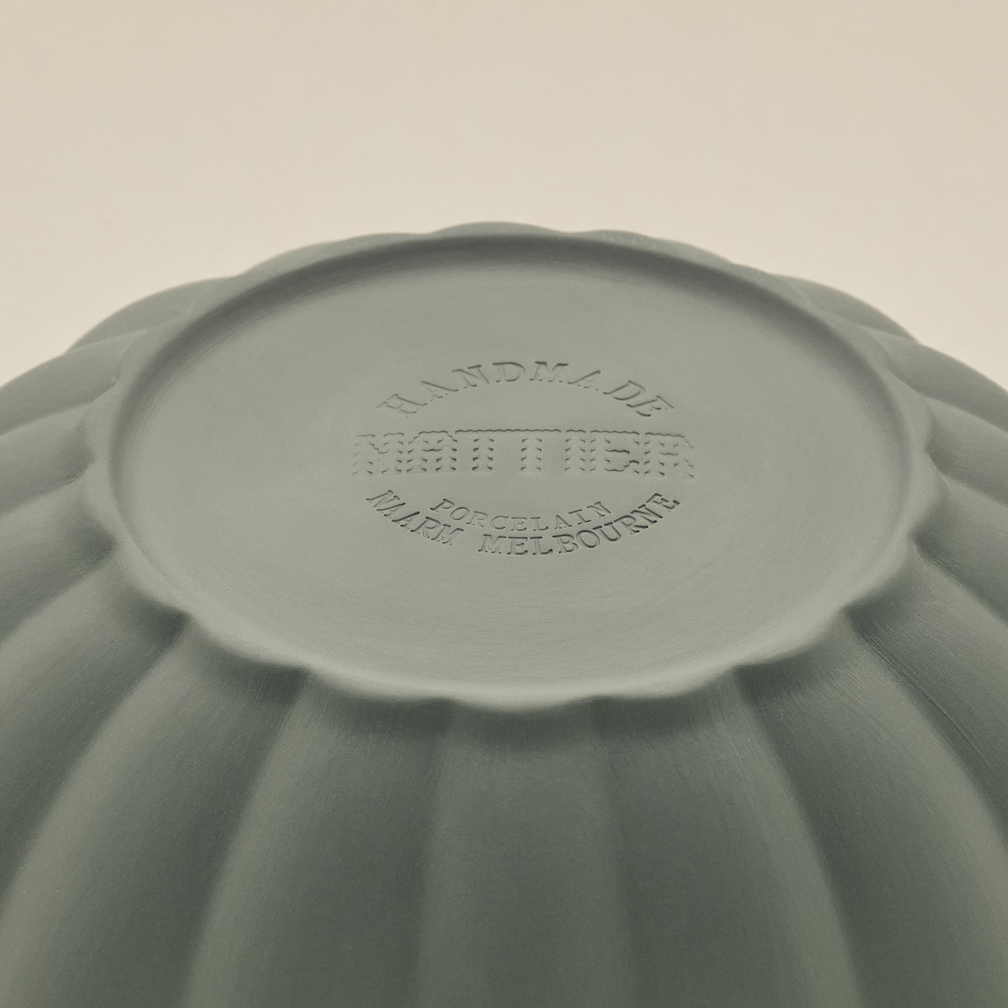Complete set of 5 Fern Nesting Bowls in Dark Forest Green