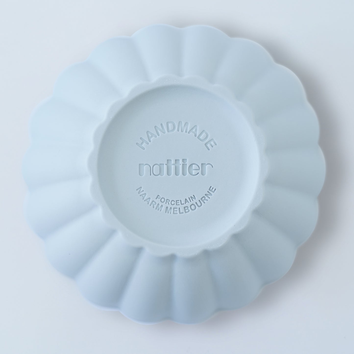 Complete set of 5 Fern Nesting Bowls in Light Blue Grey