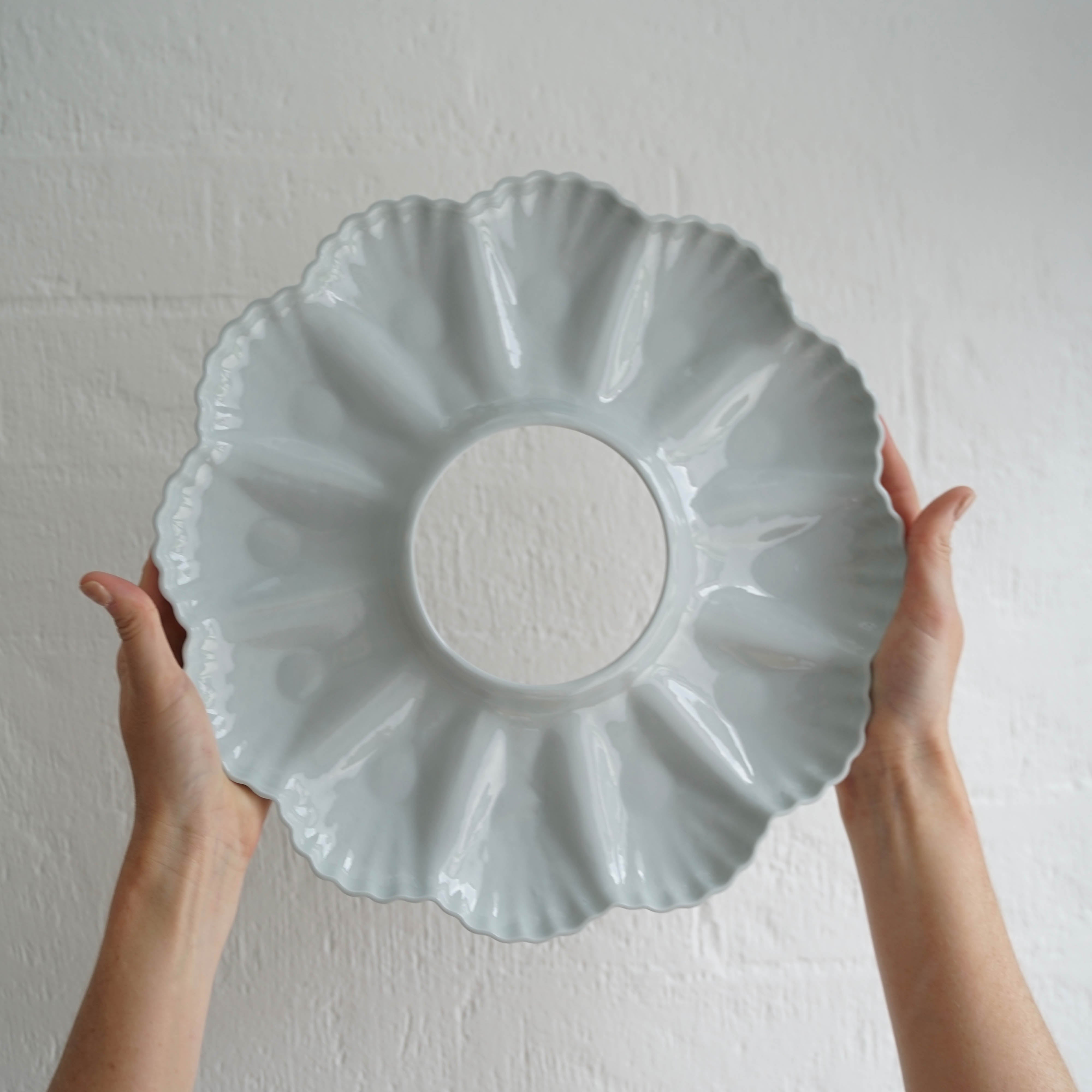 Mother of Pearl Oyster Plate Dozen in Light Blue Grey