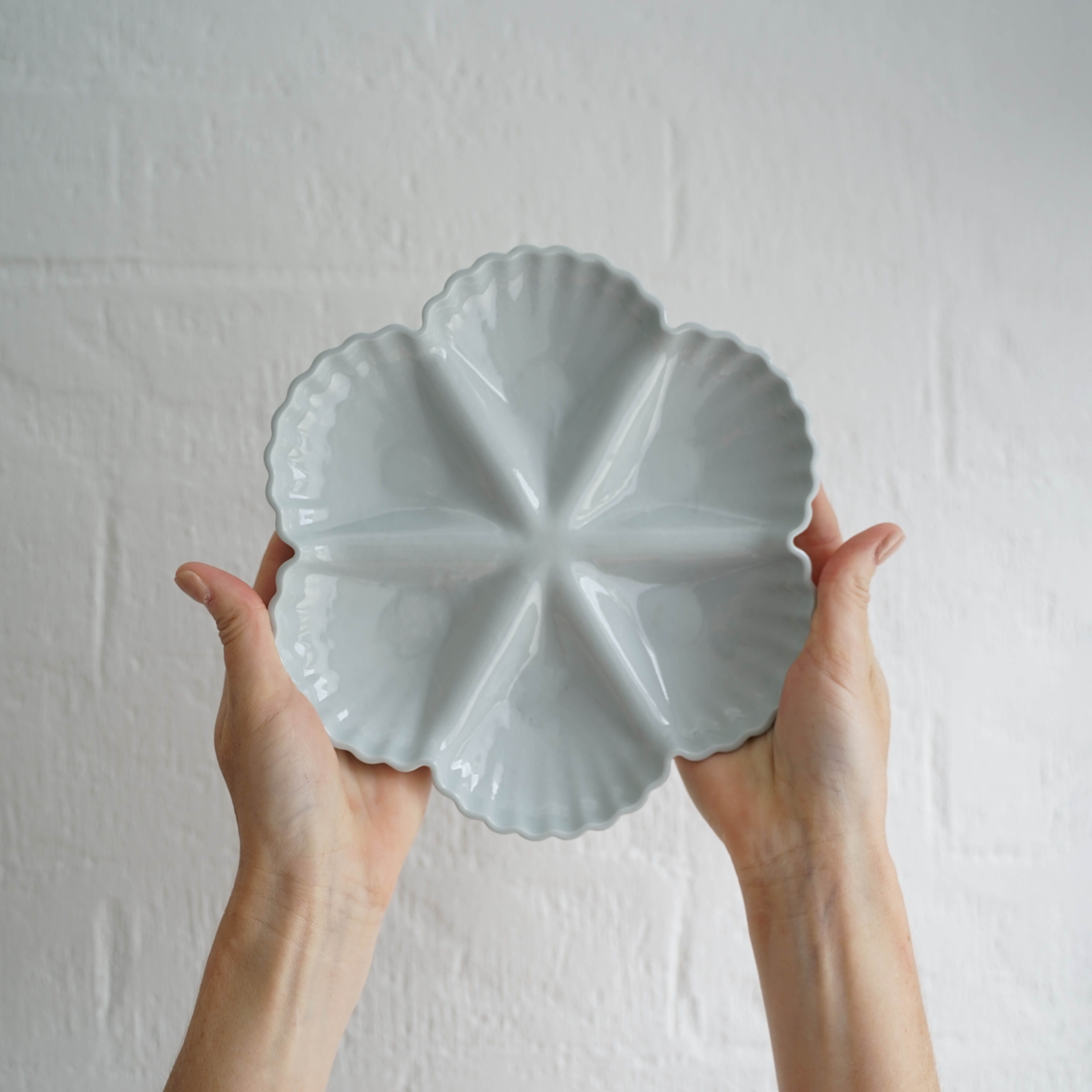 Mother of Pearl Oyster Plate 1/2 Dozen in Light Blue Grey