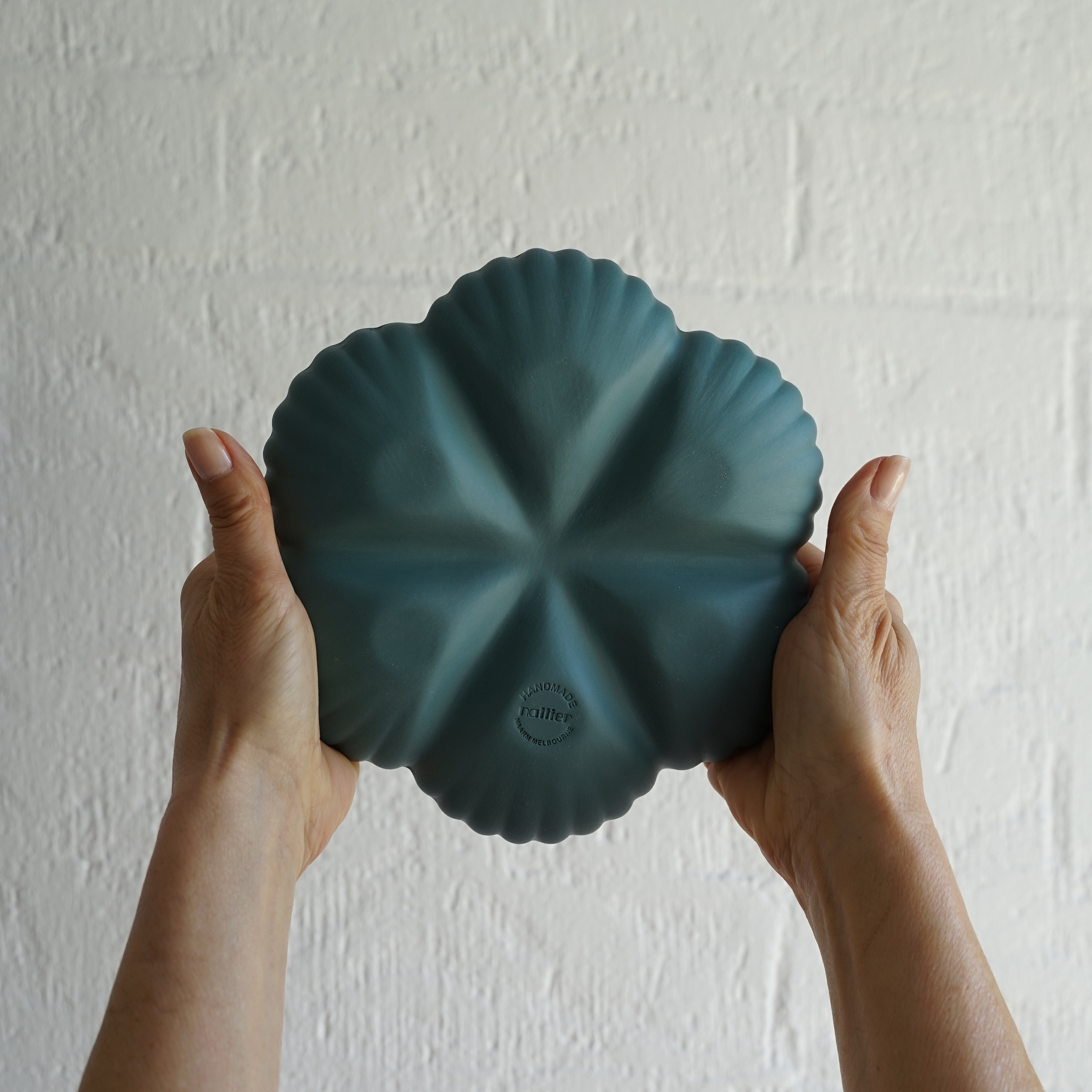 Mother of Pearl Oyster Plate 1/2 Dozen in Dark Forest Green *Limited*