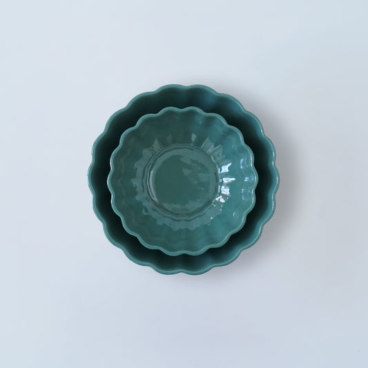 Small Fern Nesting Bowl 13cm in Dark Forest Green