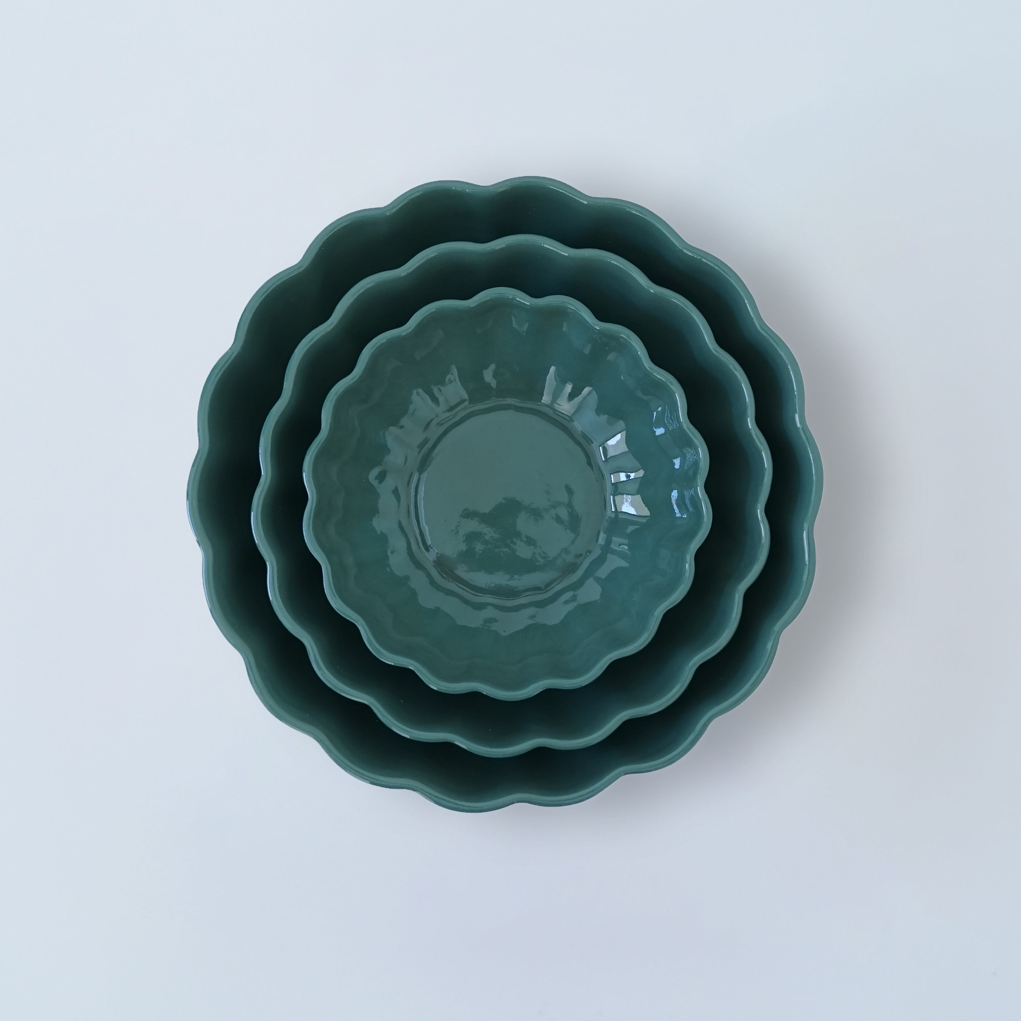 Medium Fern Nesting Bowl 15cm in Dark Forest Green