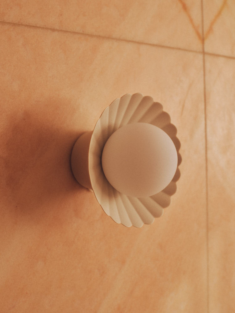 Whispery Pink Daisy Wall Sconce. Photograph by Sarah Forgie