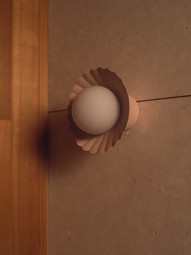 Whispery Pink Daisy Wall Sconce, petal detail. Photograph by Sarah Forgie