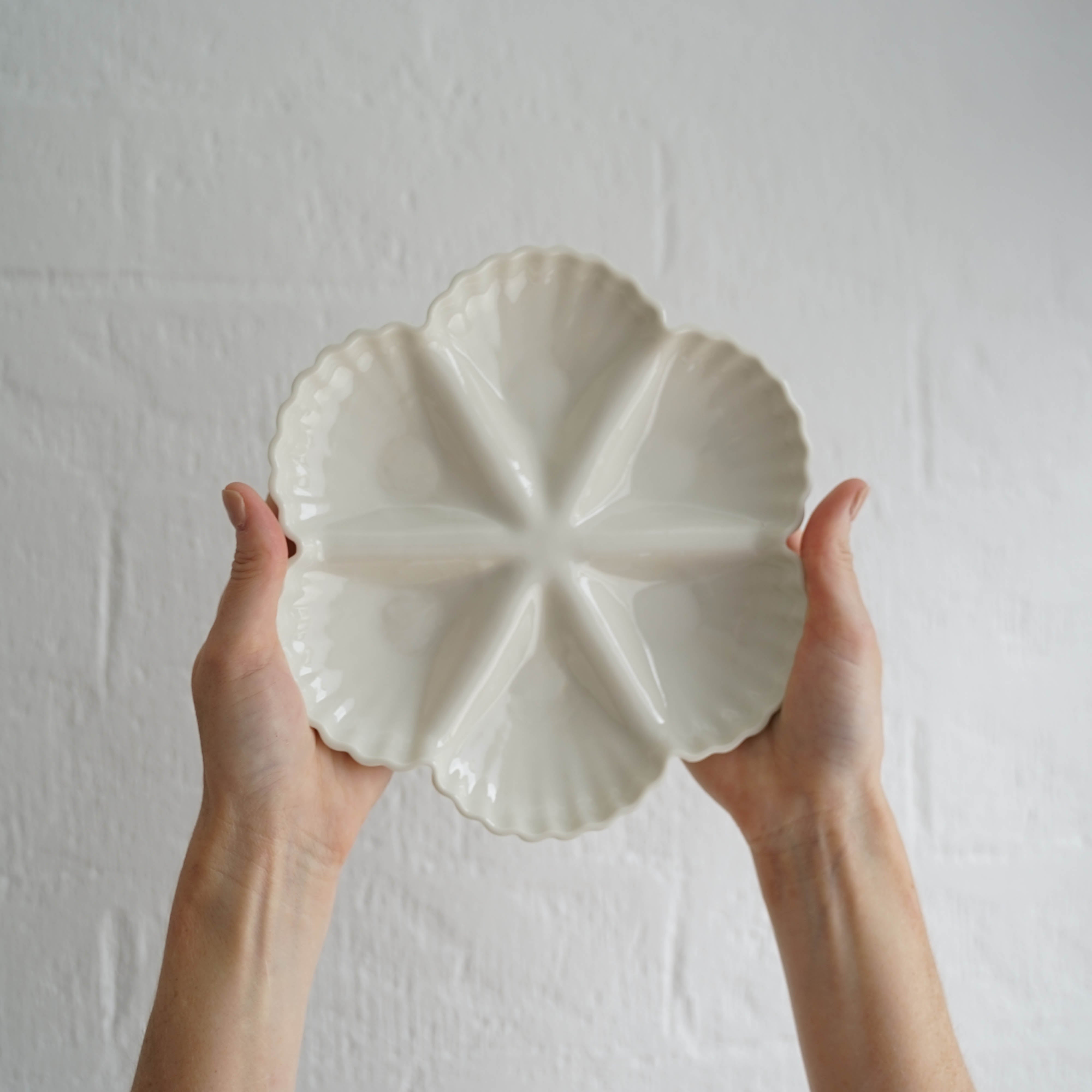 Mother of Pearl Oyster Plate 1/2 Dozen in Natural White