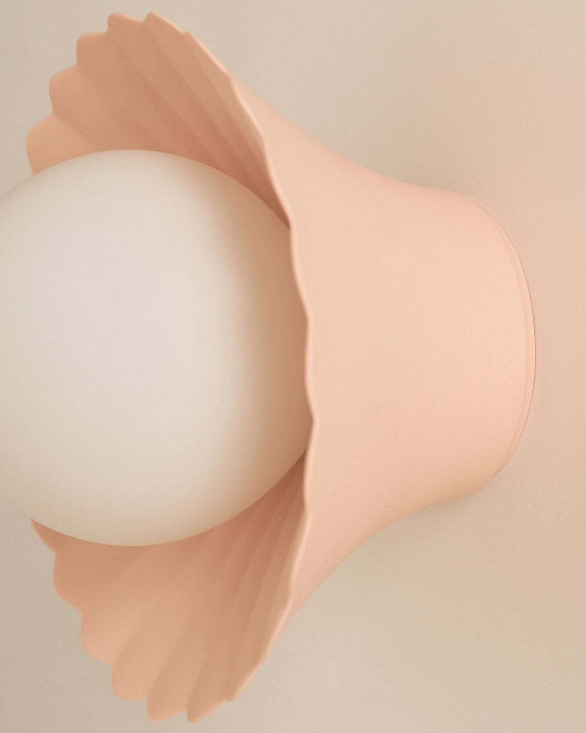 Daisy Wall Sconce in Whispery Pink, petal detail