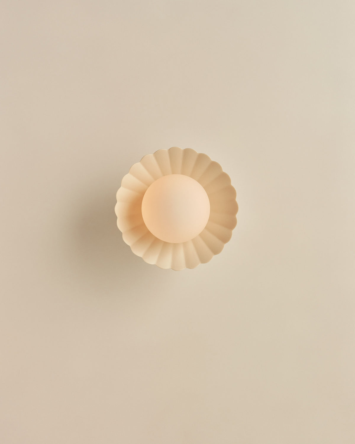 Daisy Wall Sconce in Natural White, lit