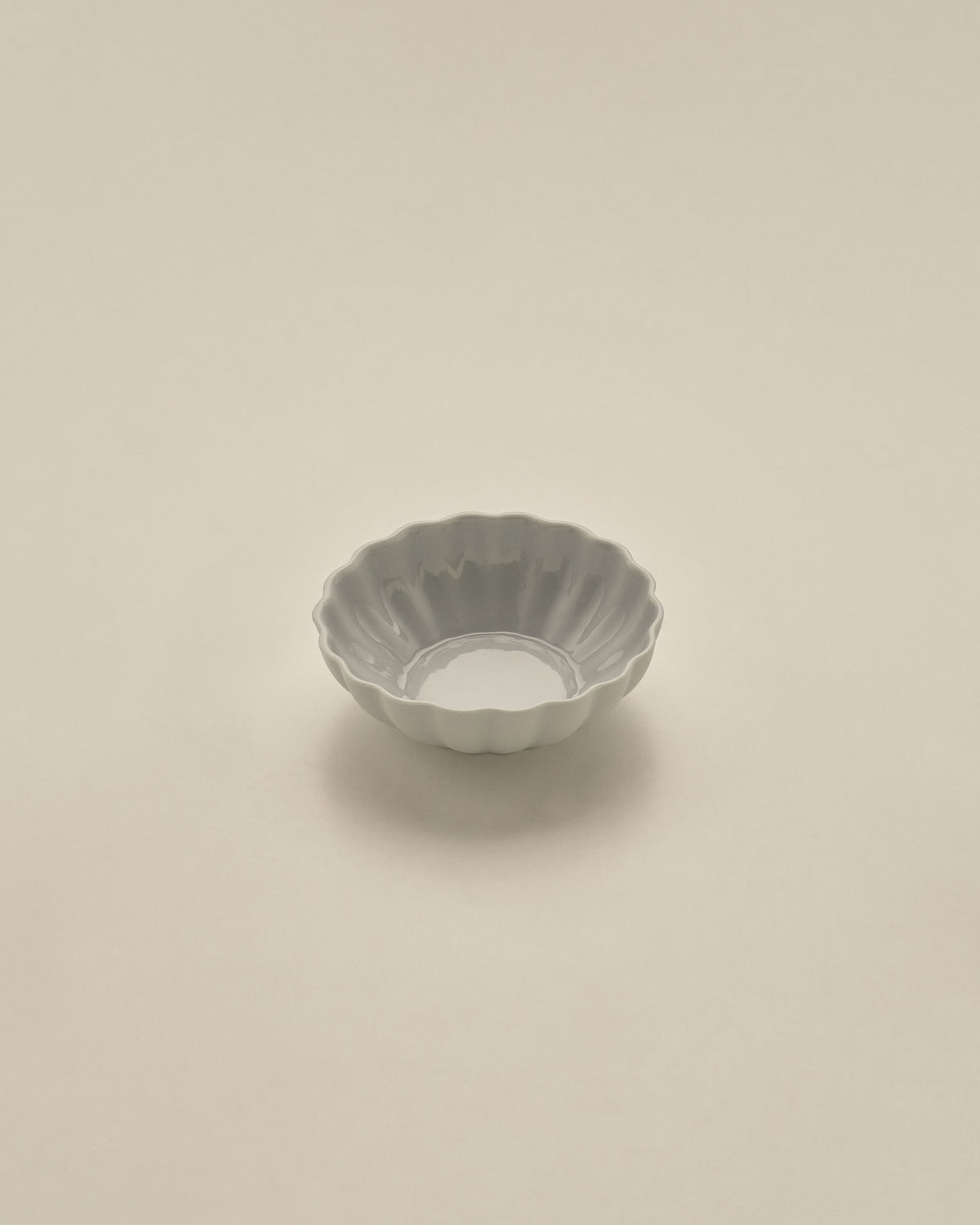 XS Fern Nesting Bowl 10cm in Light Blue Grey, made to sit in the centre of the oyster plate