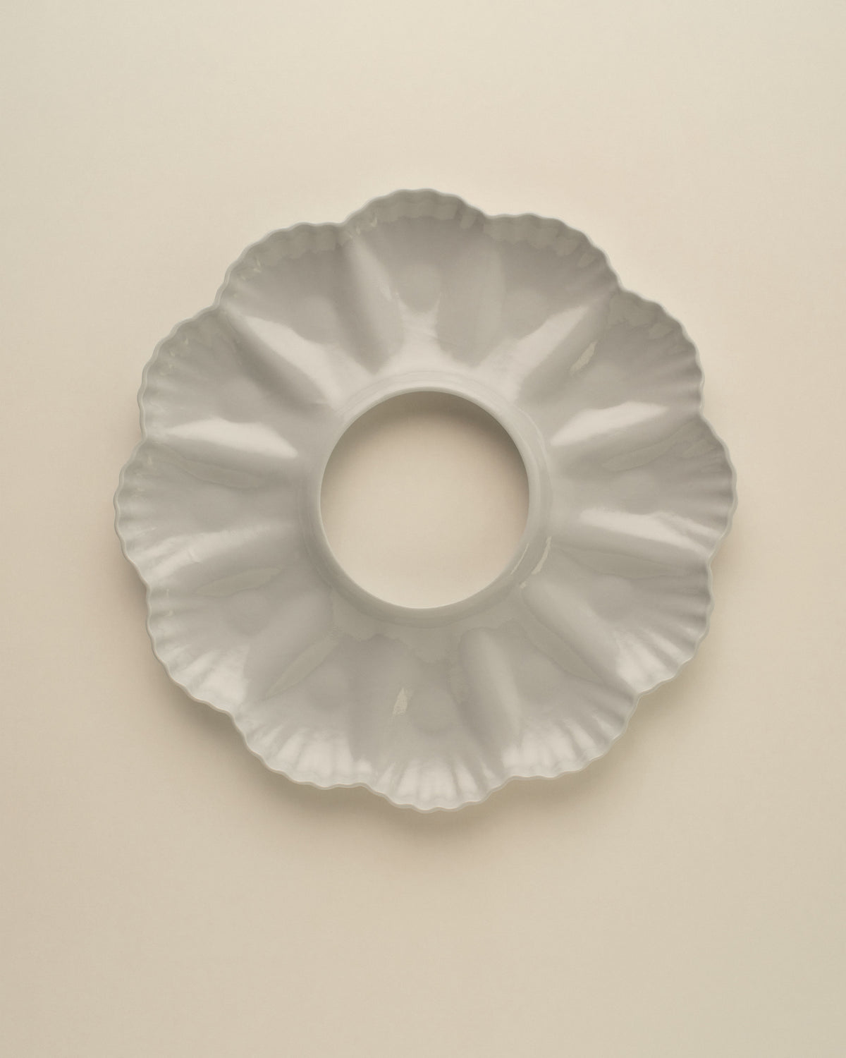 Mother of Pearl Oyster Plate, Dozen, in Light Blue Grey, plate only