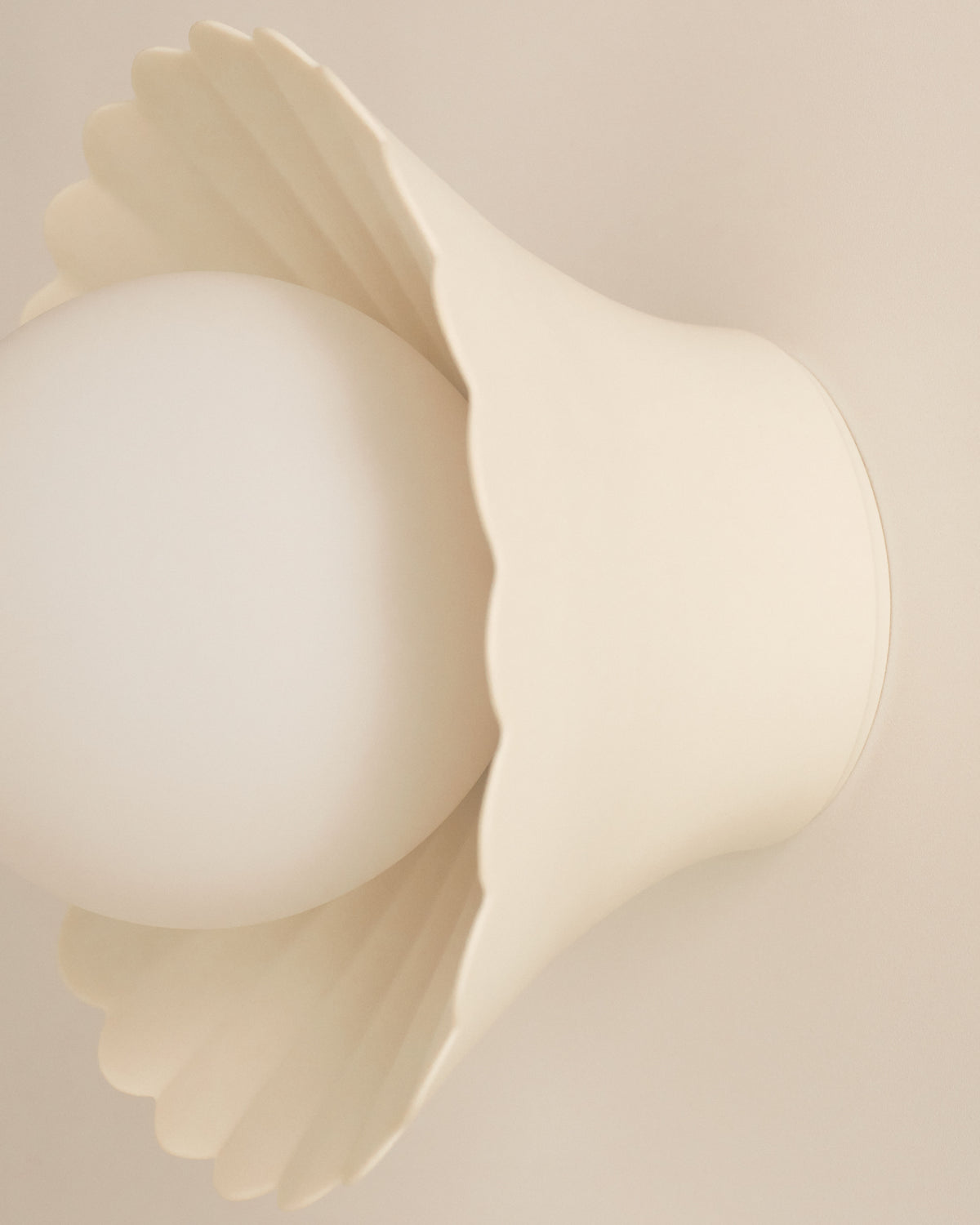Daisy Wall Sconce in Natural White, petal detail